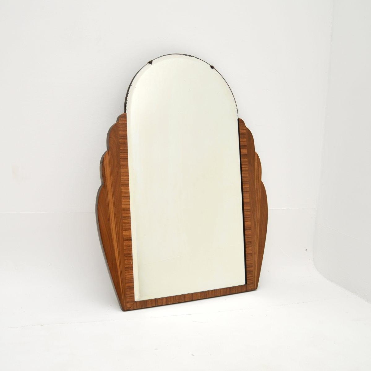 Art Deco Inlaid Walnut Mirror (1 of 6)