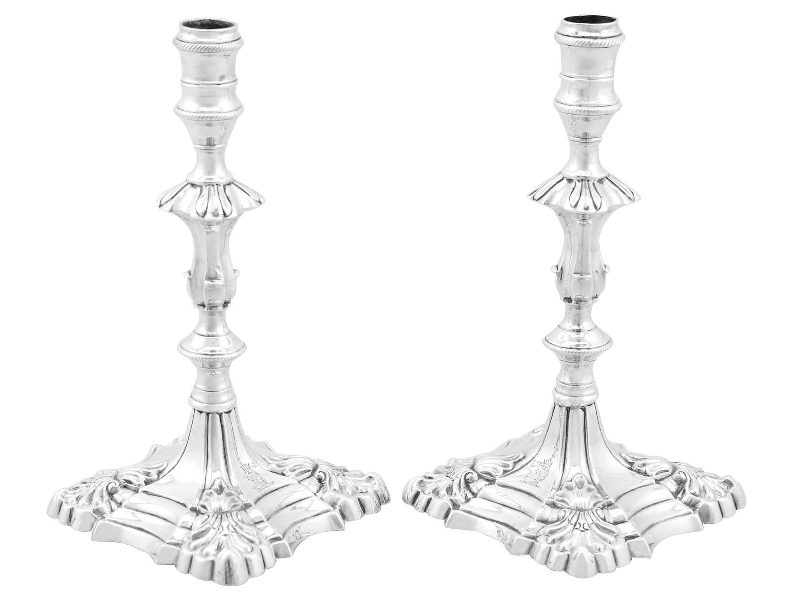 Antique George III Sterling Silver Tapersticks 1769 (1 of 12)