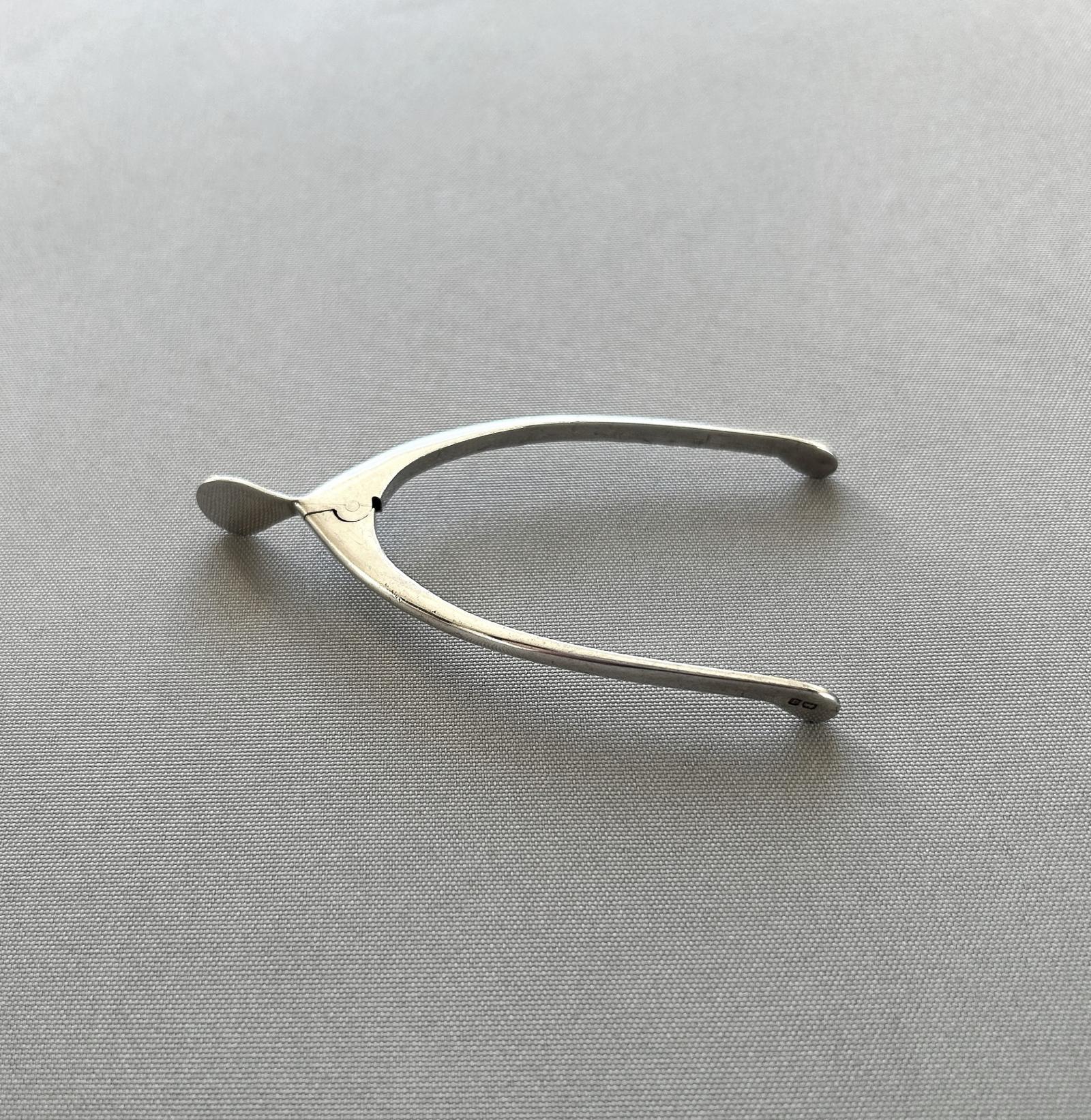 Pair of Novelty Silver Wishbone Sugar Tongs (1 of 5)