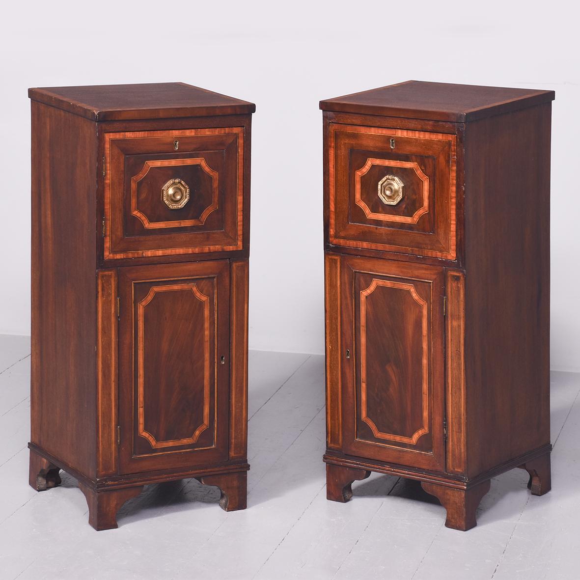 Pair of Late Georgian Inlaid Mahogany Pedestals (1 of 8) Pair of Late Georgian Inlaid Mahogany Pedestals (1 of 8)