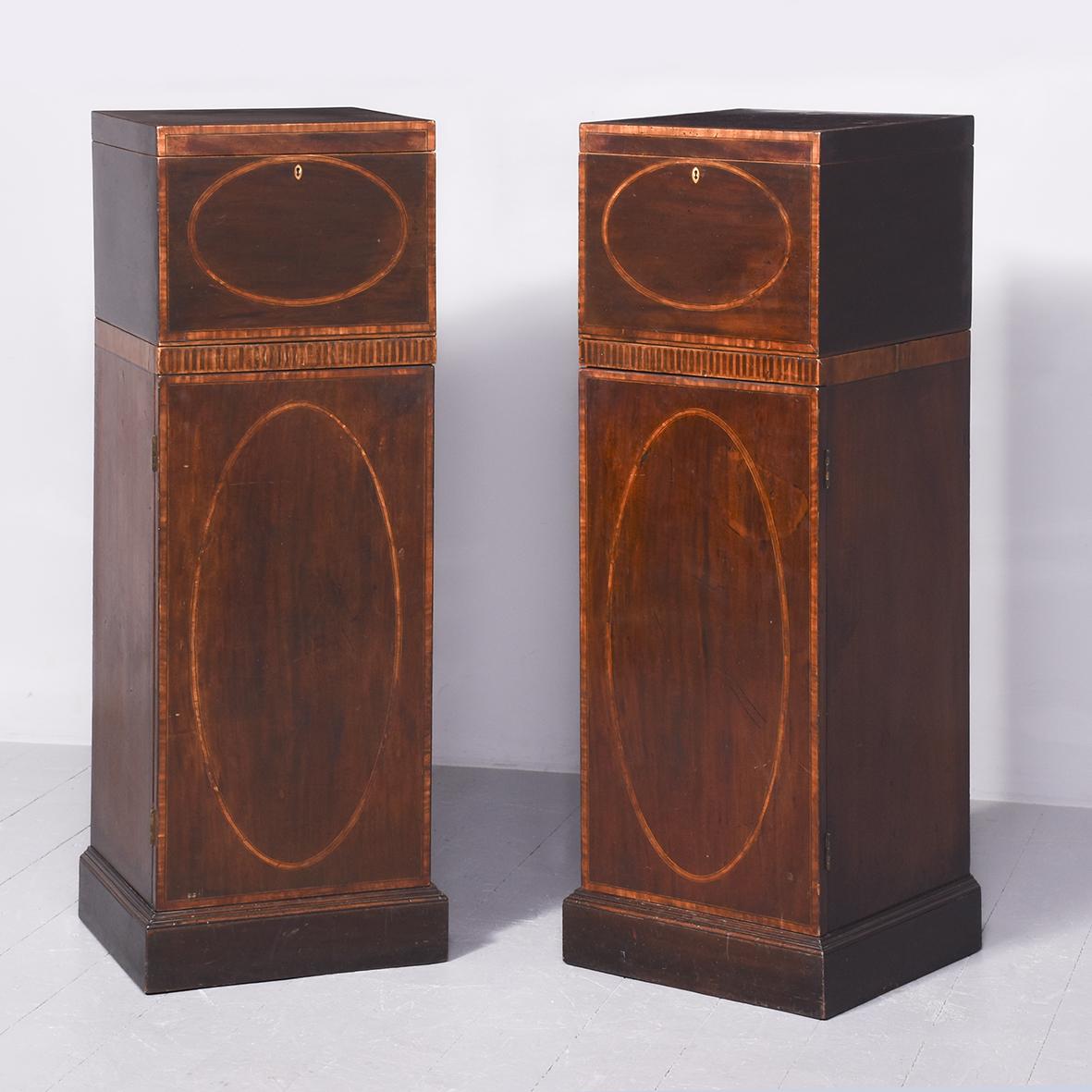 Pair of George III Inlaid Mahogany Dining Room Pedestals (1 of 11) Pair of George III Inlaid Mahogany Dining Room Pedestals (1 of 11)
