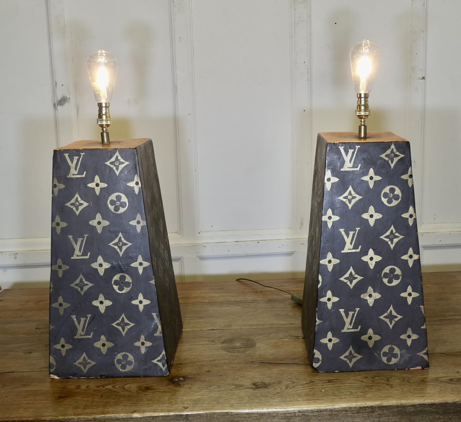 Pair of Terracotta Painted Lamps for Trade Display (1 of 8)