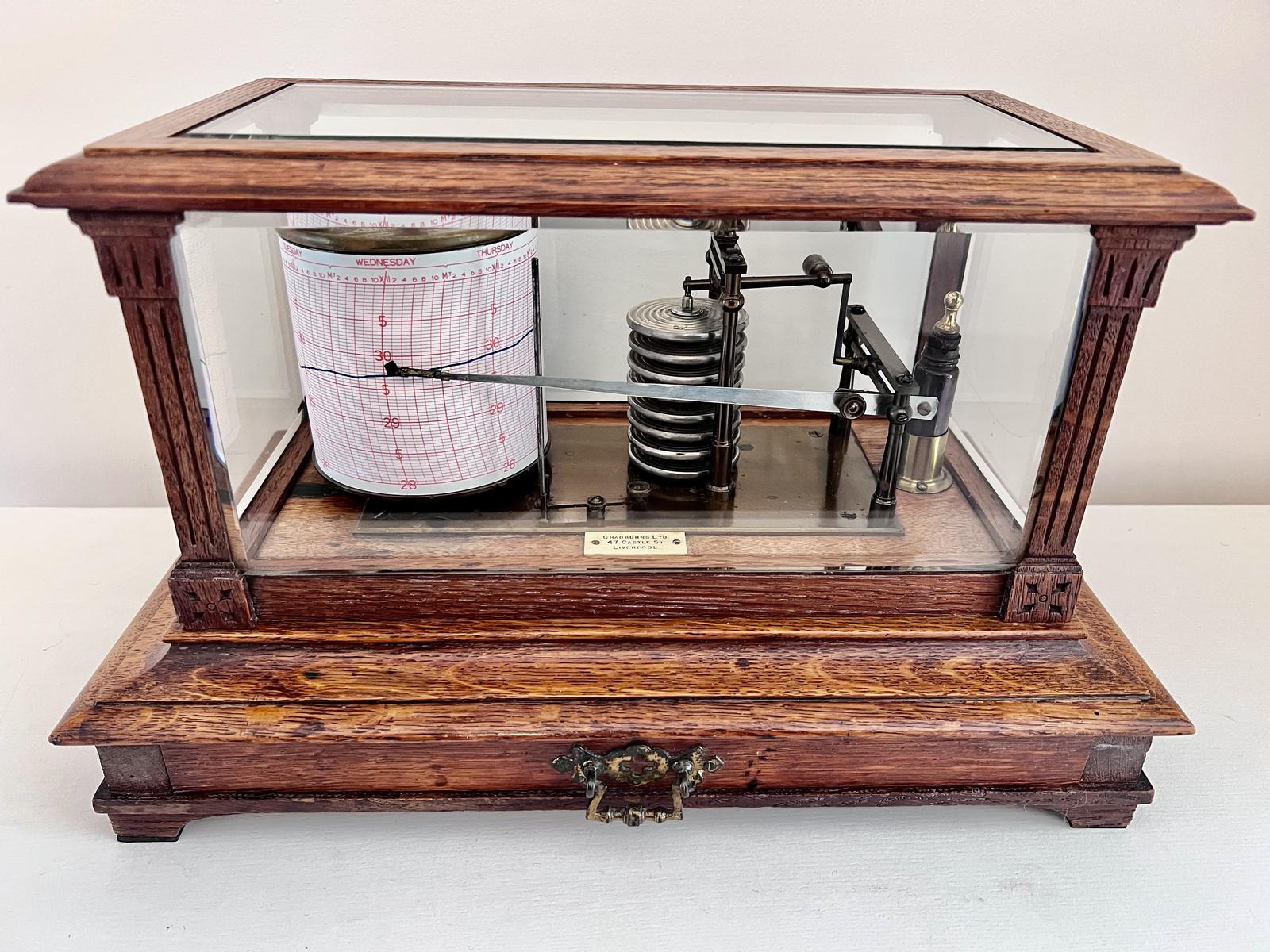 Ornate Edwardian Barograph, Chadburns Liverpool (1 of 5)