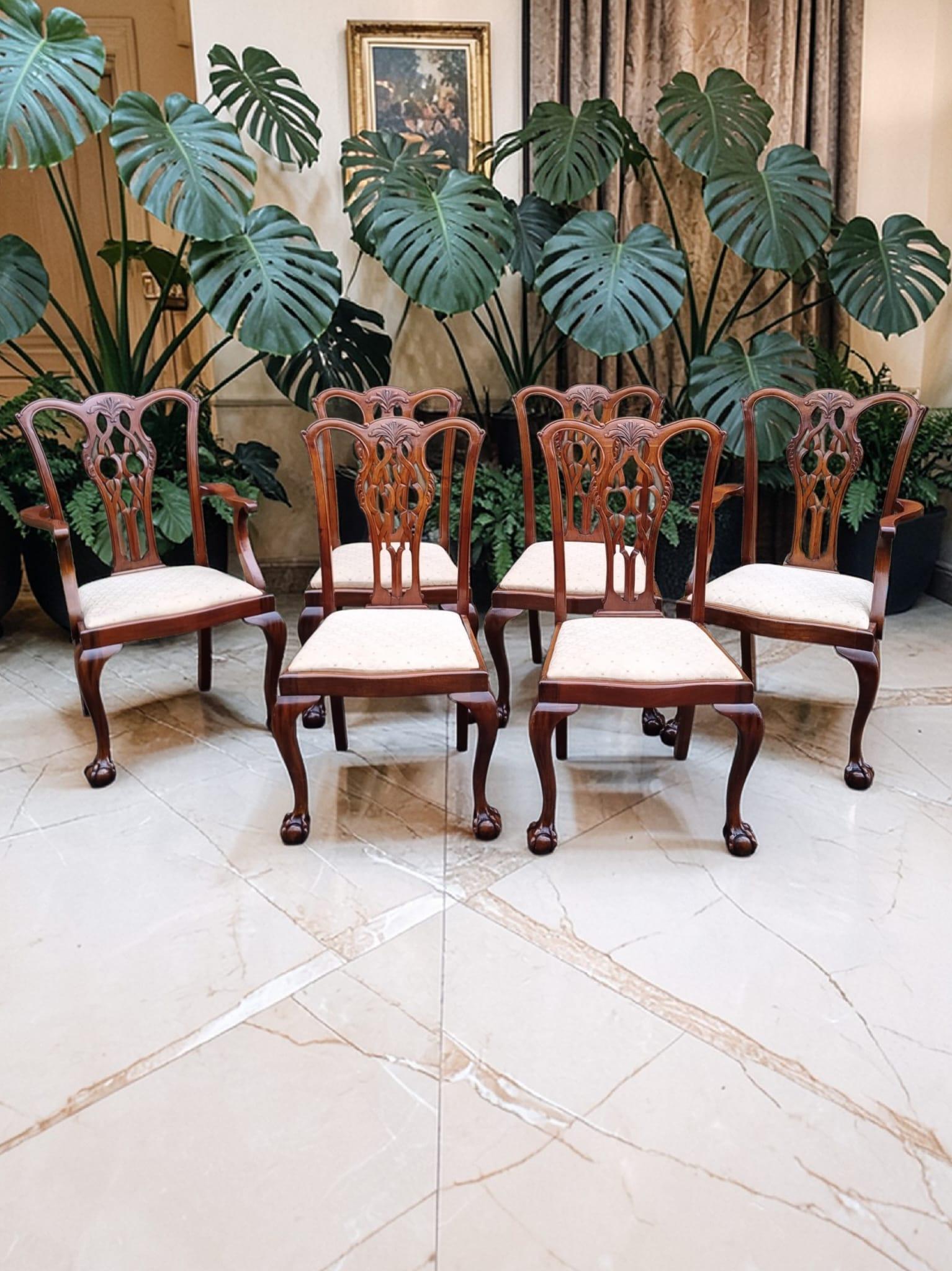 Antique Edwardian Chippendale Mahogany Dining Chairs / Set of 6 / Carved Back c.1910 (1 of 13) Antique Edwardian Chippendale Mahogany Dining Chairs / Set of 6 / Carved Back c.1910 (1 of 13)