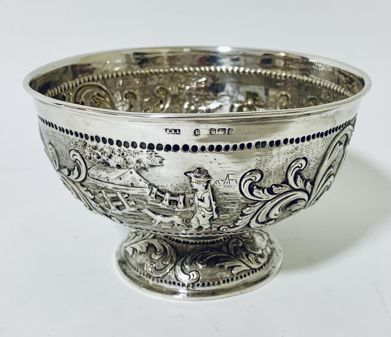 Antique Victorian Solid Sterling Silver Dutch Import Repousse Bowl (1 of 9) Antique Victorian Solid Sterling Silver Dutch Import Repousse Bowl (1 of 9)