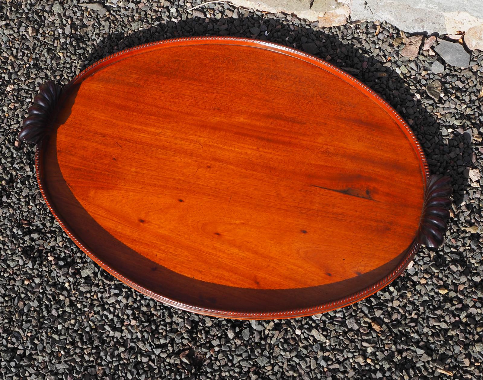 Stunning Georgian Mahogany Oval Tray (1 of 6) Stunning Georgian Mahogany Oval Tray (1 of 6)