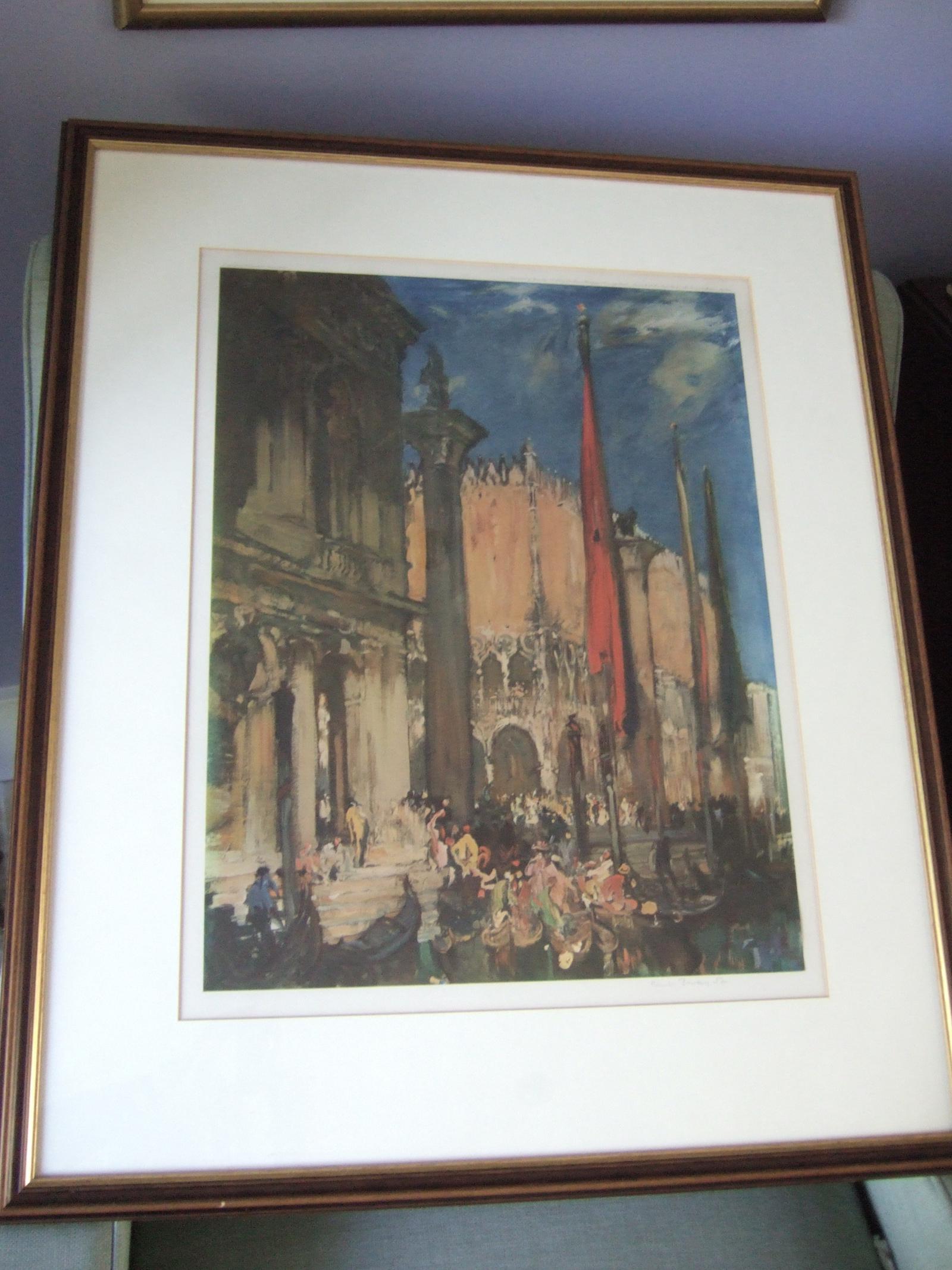 Sir Frank Brangwyn - Signed Print of the Doge's Palace, Venice (1 of 6) Sir Frank Brangwyn - Signed Print of the Doge's Palace, Venice (1 of 6)