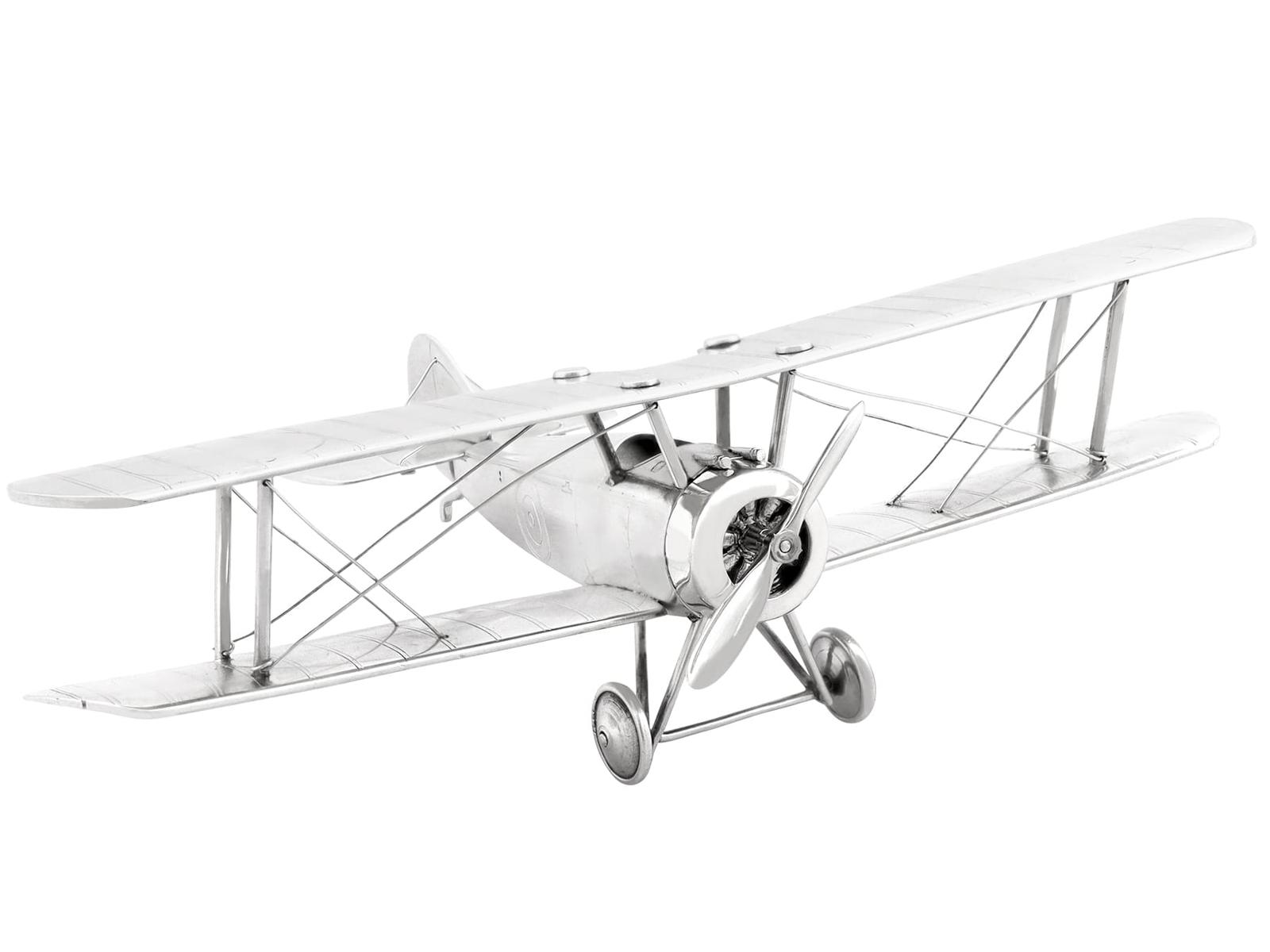 Antique George V Sterling Silver Sopwith Biplane Ornament 1919 (1 of 15)