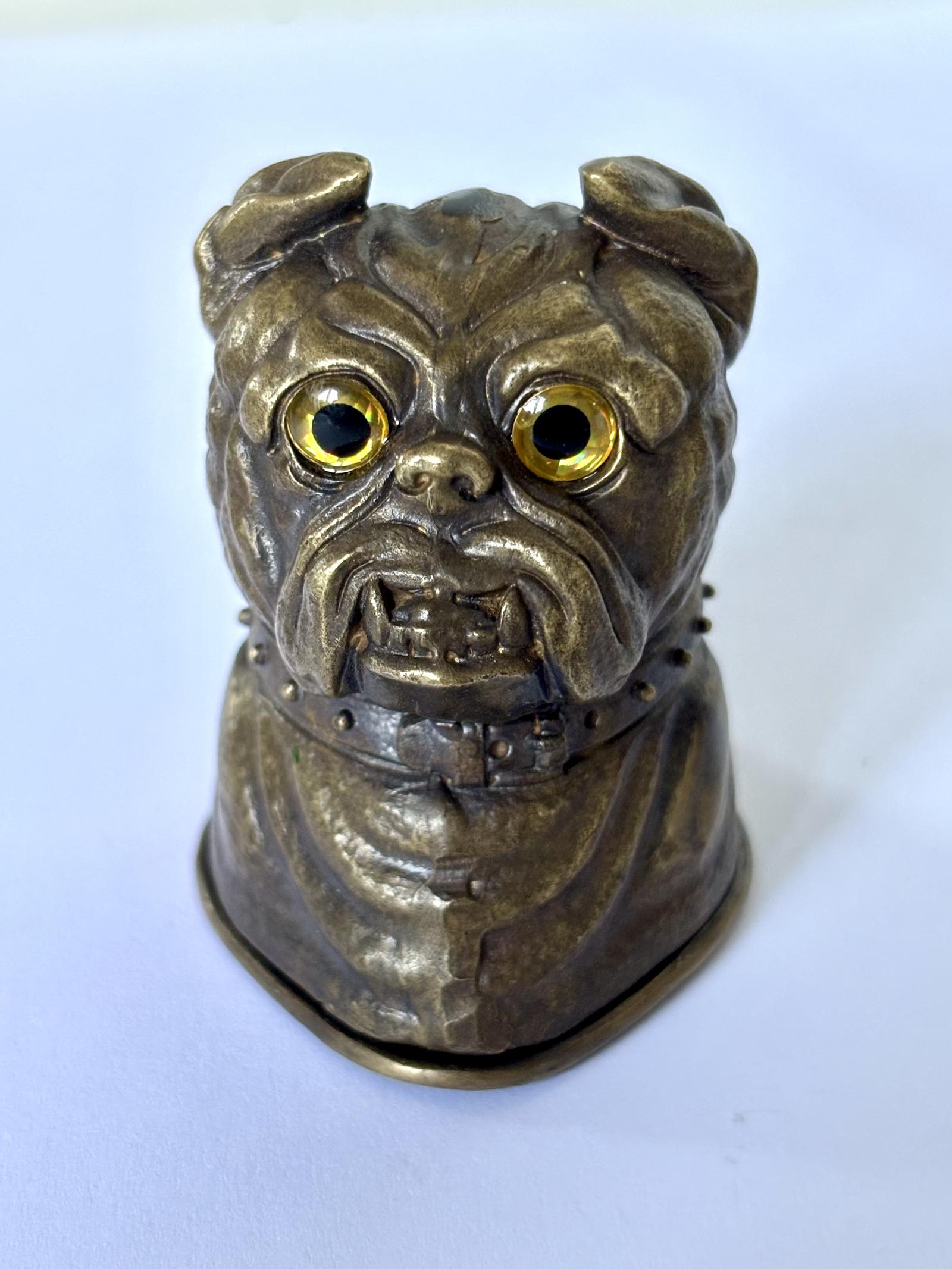 Early VICTORIAN NOVELTY Brass Table Top Vesta Case Match Safe BULLDOG 1840/50’s (1 of 11) Early VICTORIAN NOVELTY Brass Table Top Vesta Case Match Safe BULLDOG 1840/50’s (1 of 11)