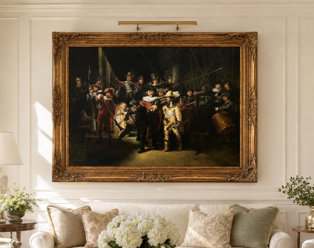 Large Mixed Media Painting 17th Century Dutch Style After Rembrandt Gilt Frame (1 of 15) Large Mixed Media Painting 17th Century Dutch Style After Rembrandt Gilt Frame (1 of 15)