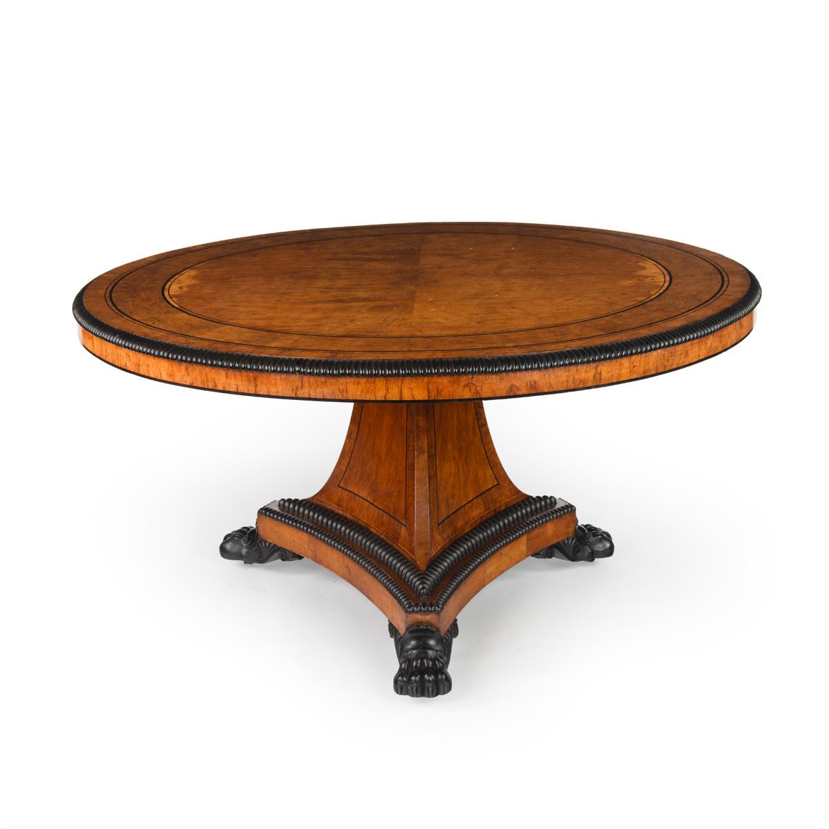 Fine Important Regency Pollard Oak & Ebony Centre Table Relating to Designs by Thomas Hope (1 of 8)