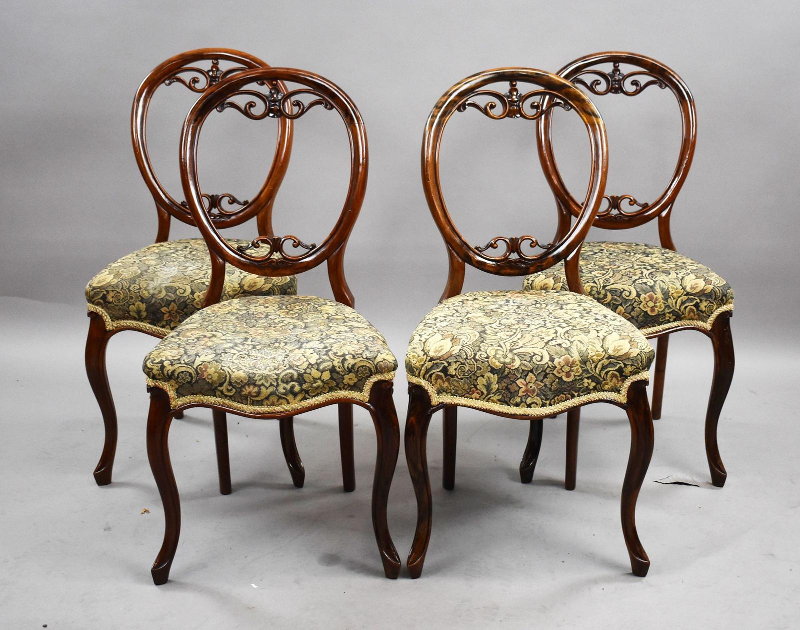 Set Four Victorian Walnut Carved Dining Chairs (1 of 8) Set Four Victorian Walnut Carved Dining Chairs (1 of 8)