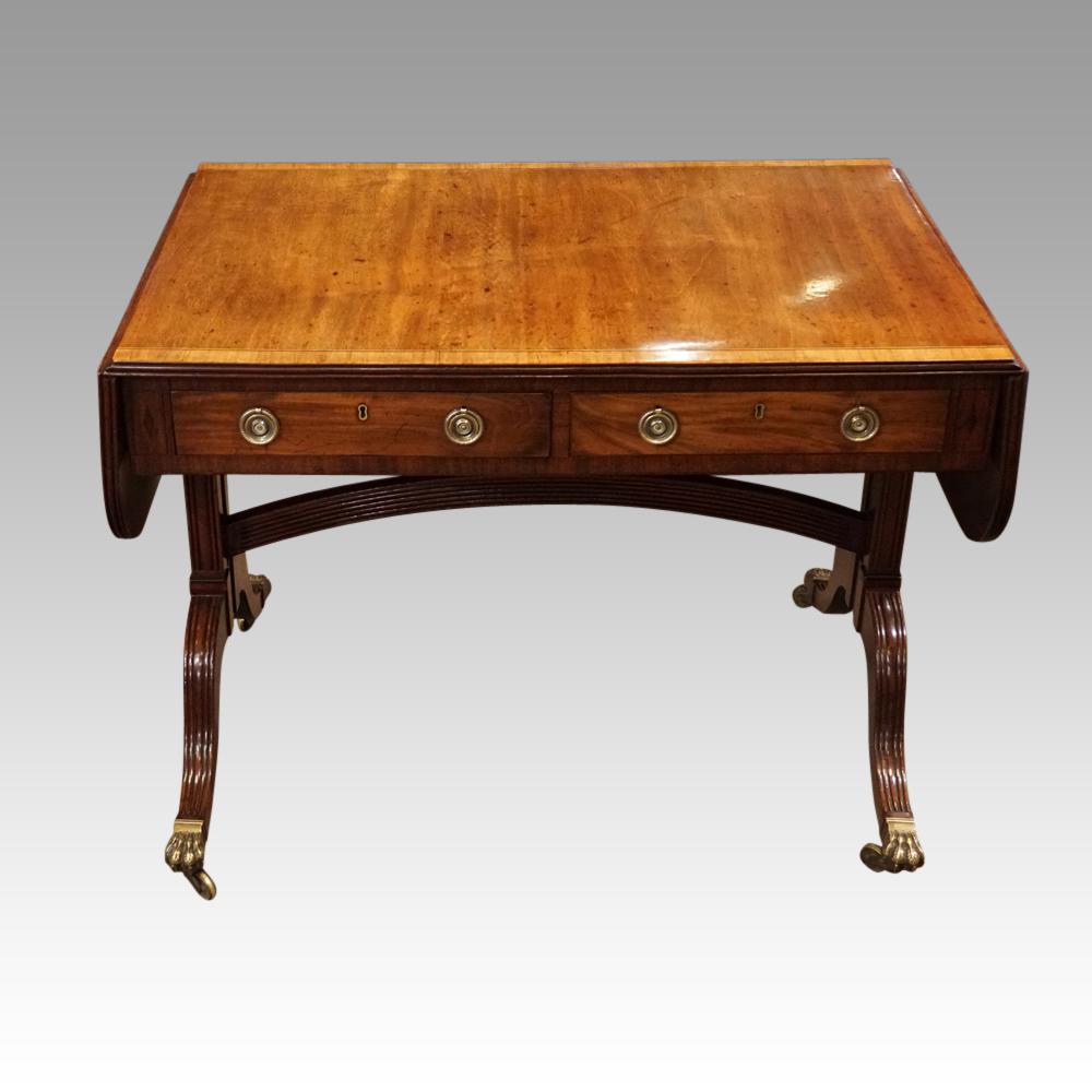 Regency Mahogany Inlaid Sofa Table (1 of 13)