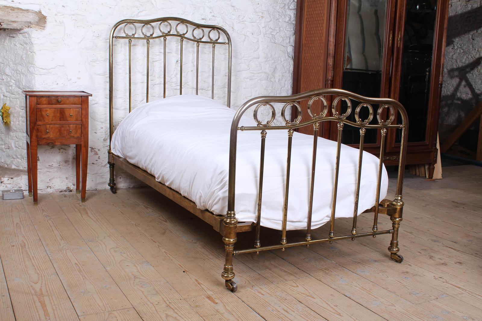Opulent French Brass Single Bed with Hoop Detail (1 of 6)
