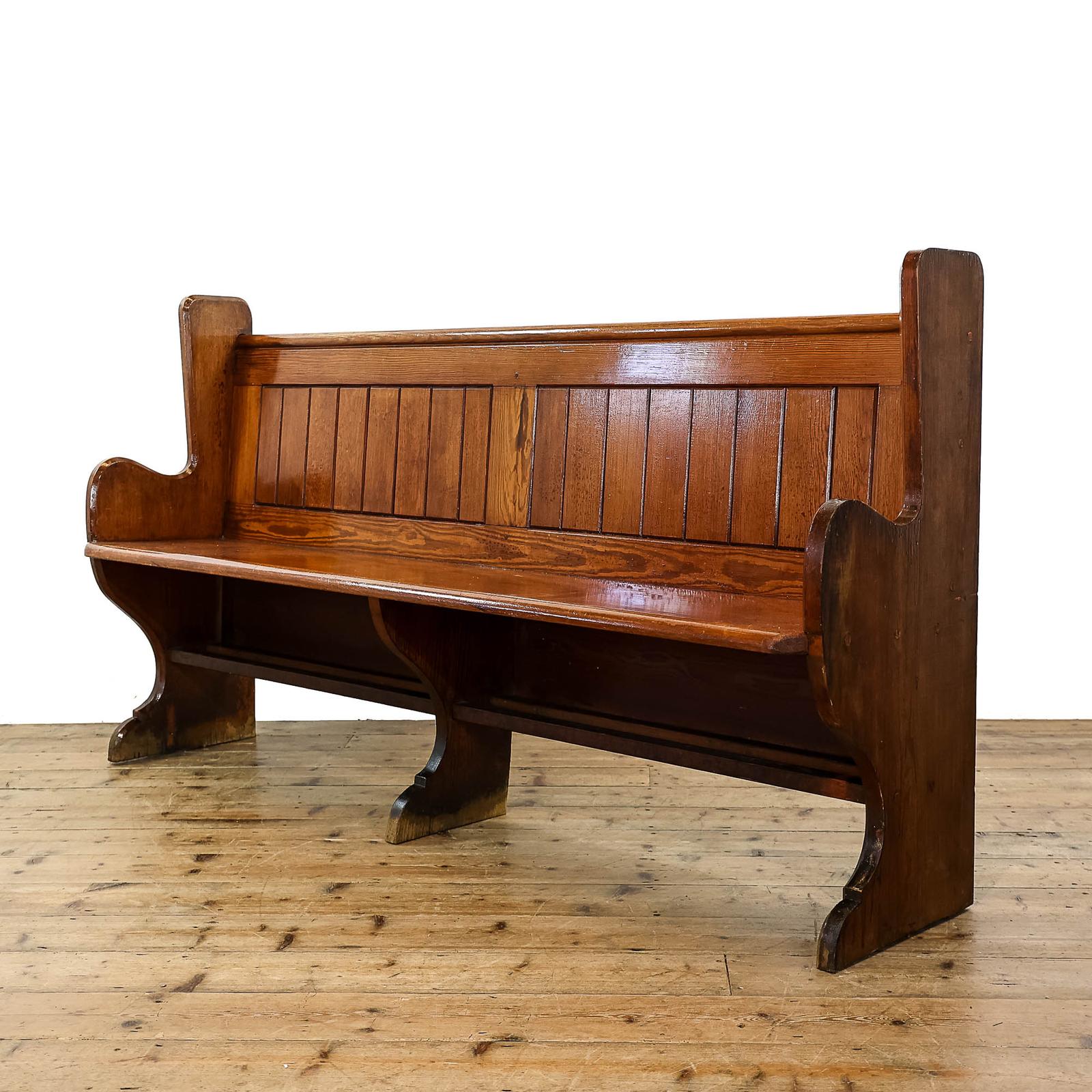 Antique Pine Chapel Pew (1 of 8)