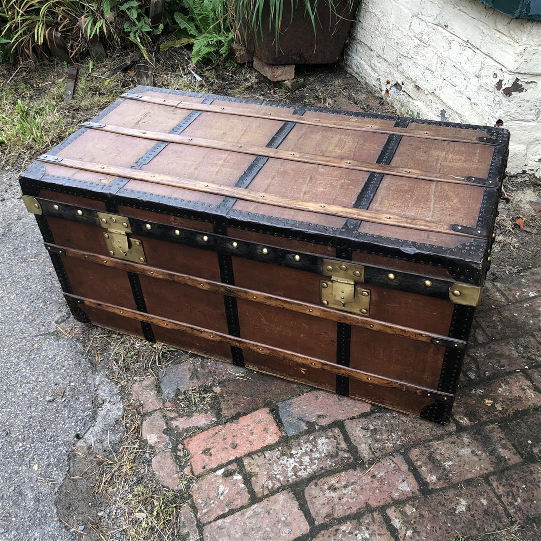 Antique French Steamer Trunk by Au Depart 1910s (1 of 20)
