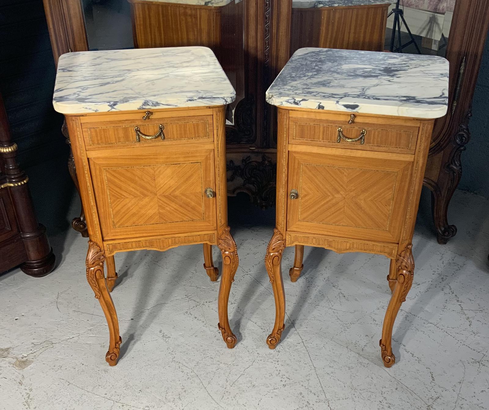 Pair of French Satinwood Bedside Cabinets (1 of 6) Pair of French Satinwood Bedside Cabinets (1 of 6)