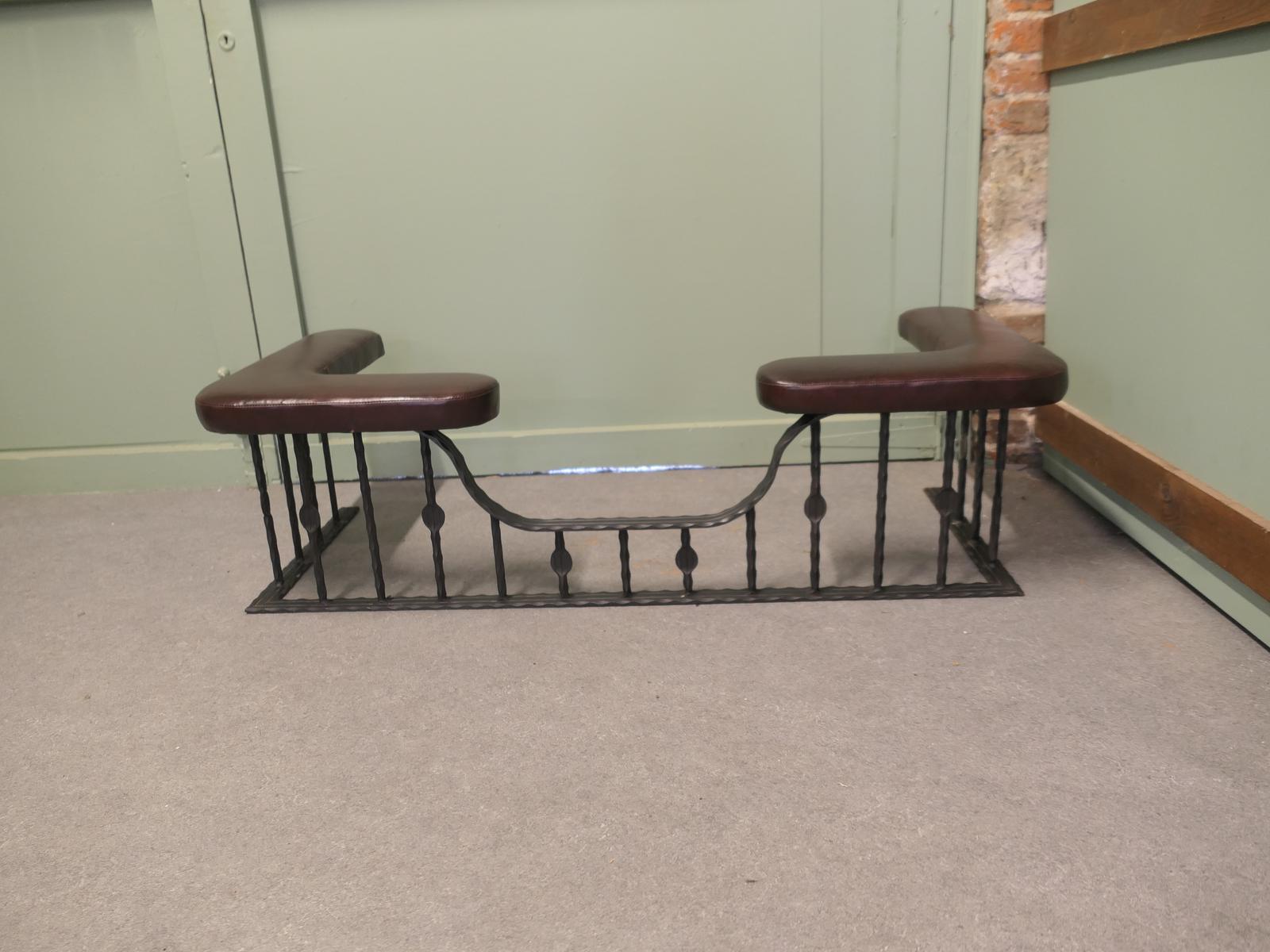 Decorative Wrought Iron & Leather Club Fender (1 of 5)