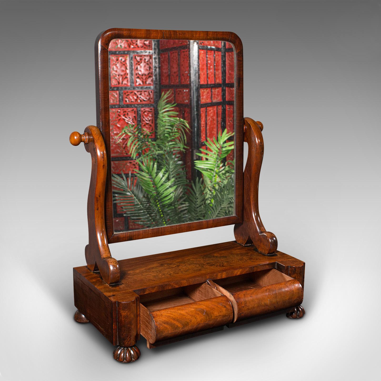 Antique Dressing Table Mirror, English, Original Glass, Barrel Front, William IV (1 of 10) Antique Dressing Table Mirror, English, Original Glass, Barrel Front, William IV (1 of 10)