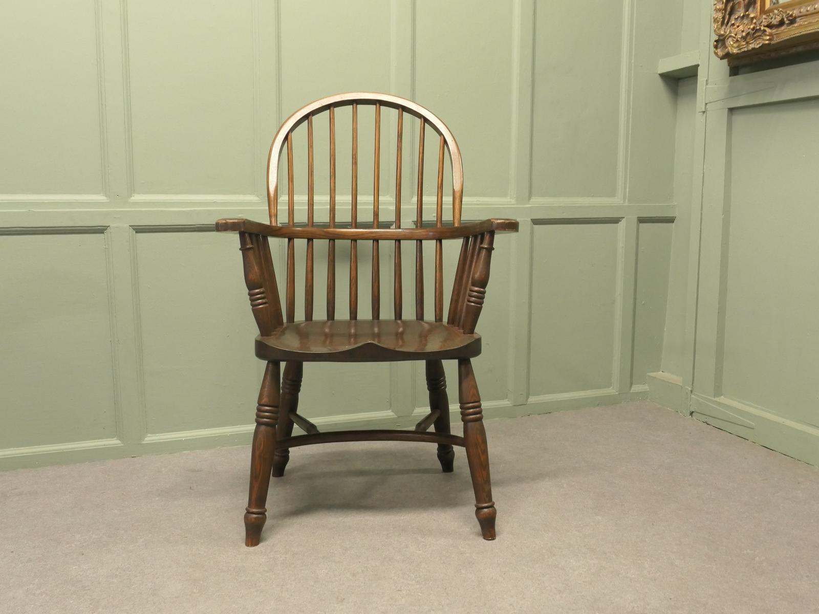 Elm Country Carver Chair with Crinoline Stretcher (1 of 6)