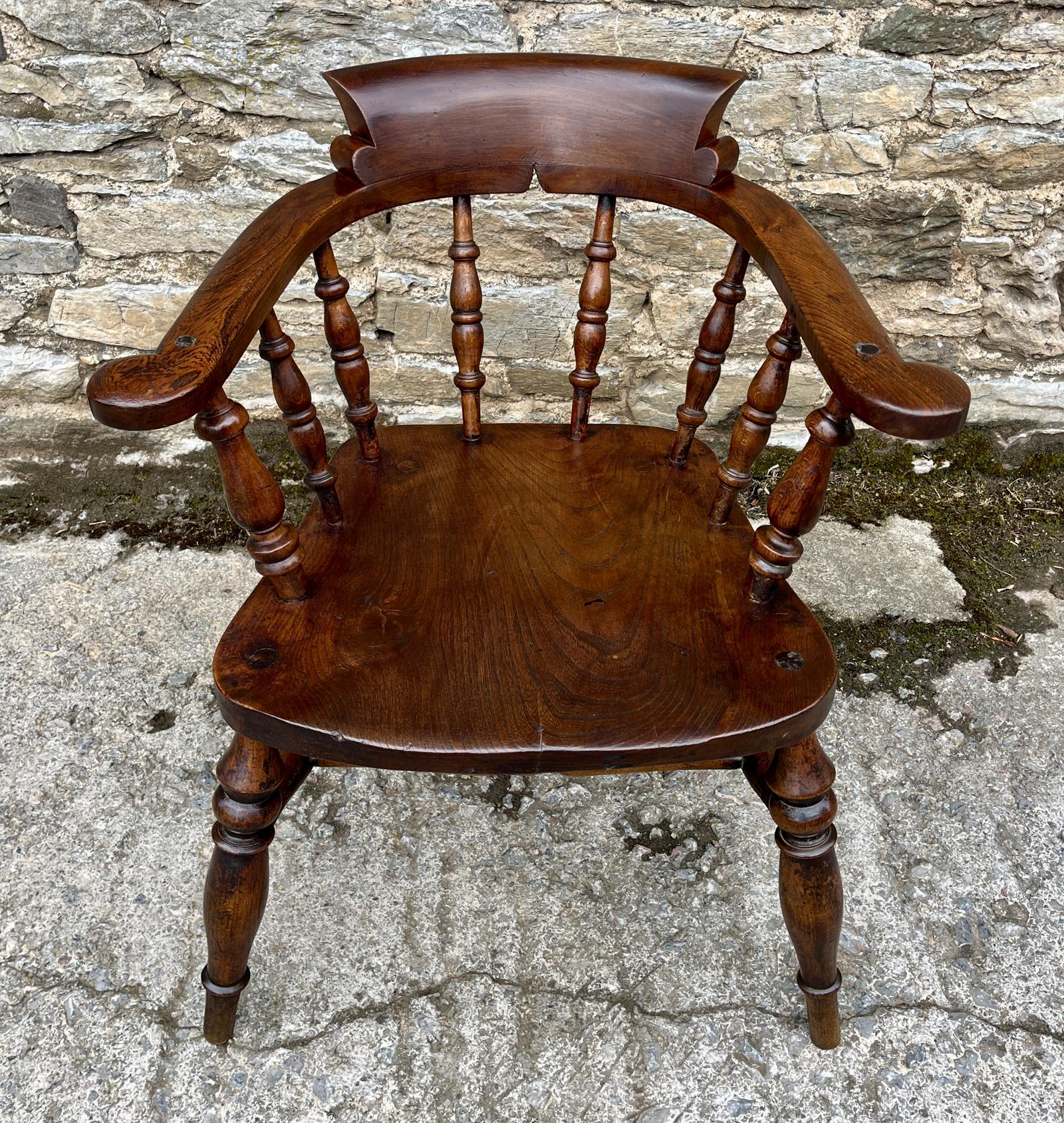 Antique Elm Captains Chair (1 of 12) Antique Elm Captains Chair (1 of 12)