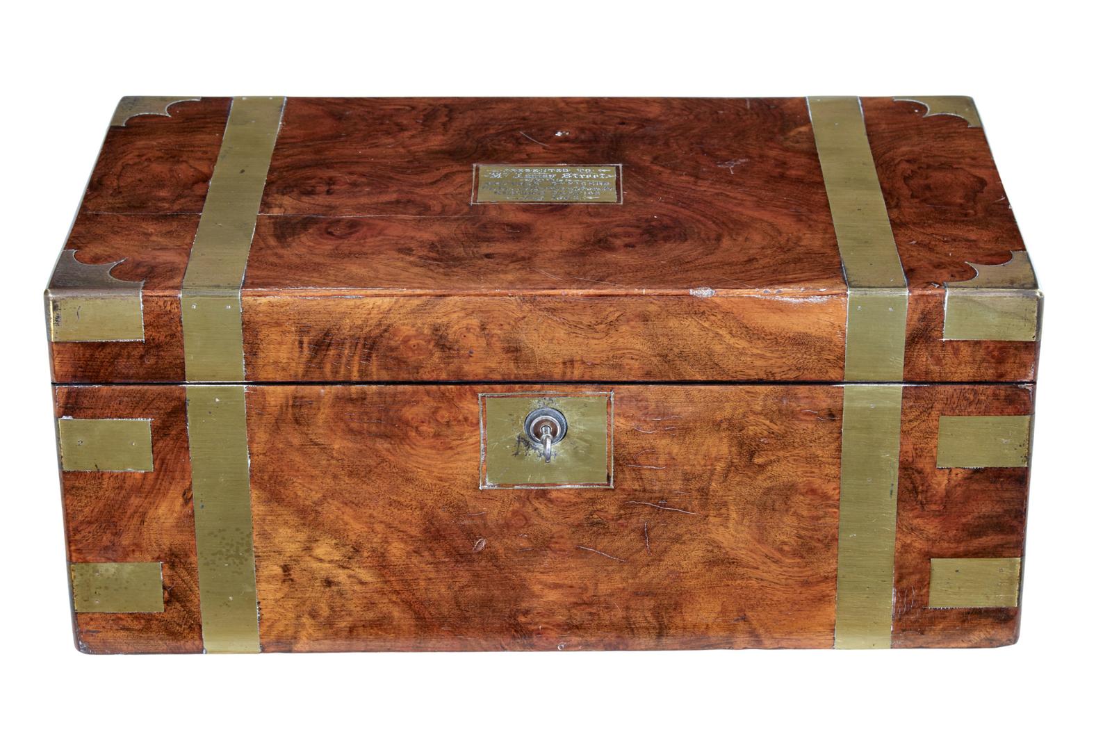 19th Century Brass Bound Mahogany Writing Slope (1 of 10)