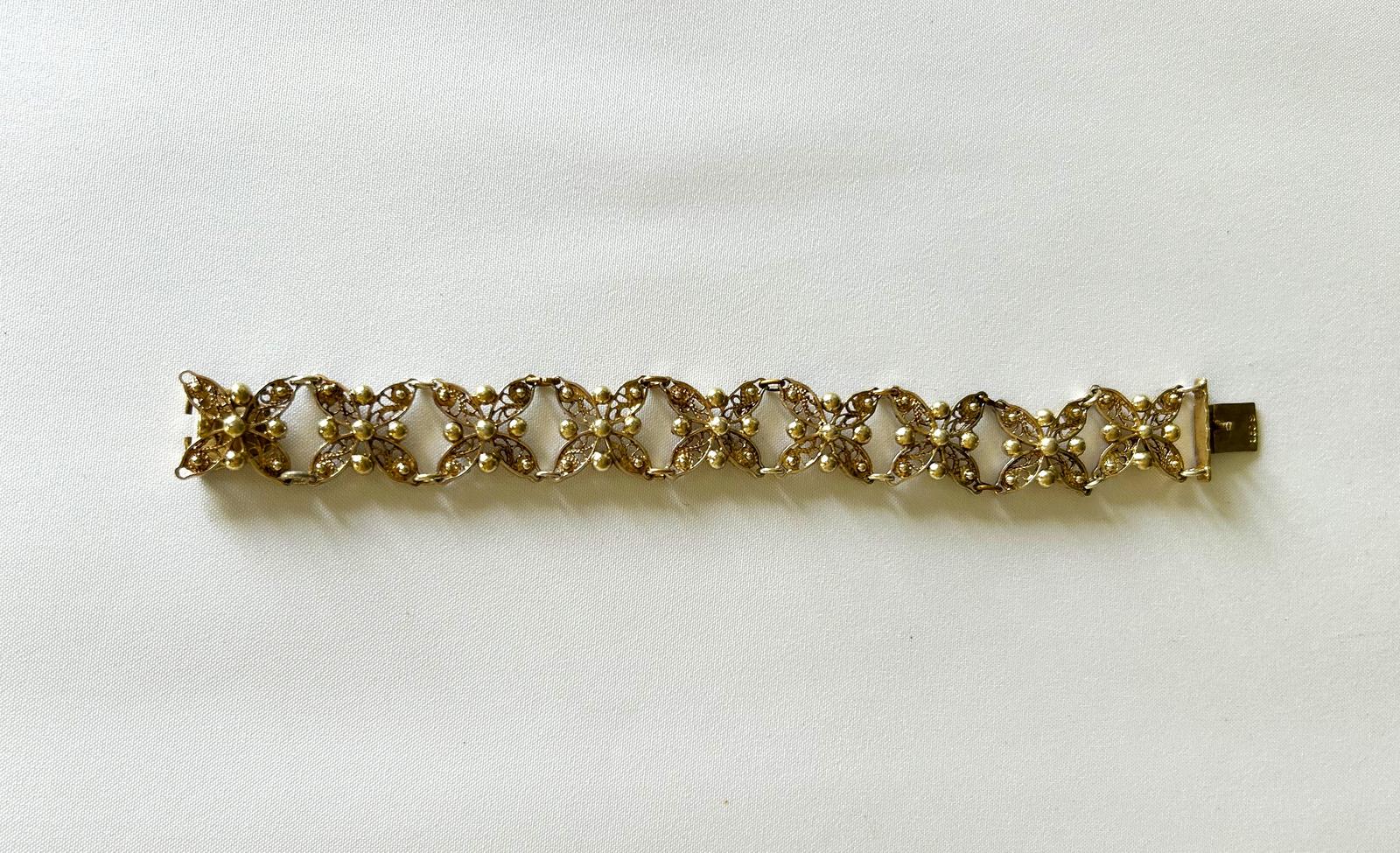 Norwegian Silver Gilt Panel Link Bracelet (1 of 7)