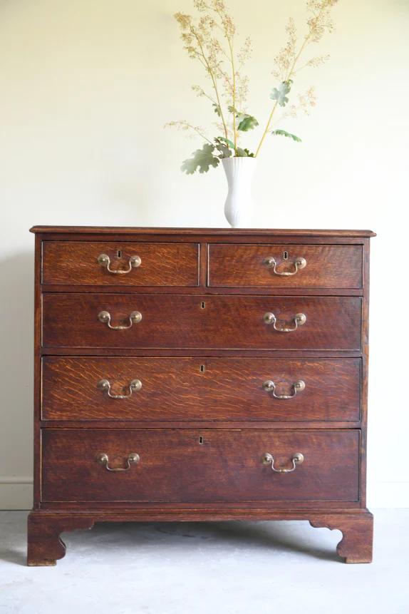 Antique Georgian Oak Chest of Drawers (1 of 8)