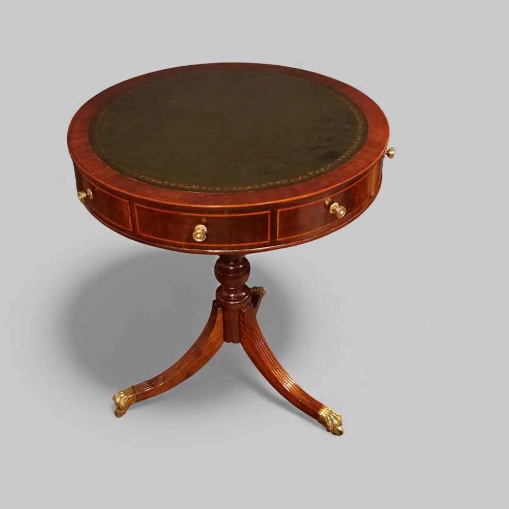 Small George VI Mahogany Drum Table (1 of 7)