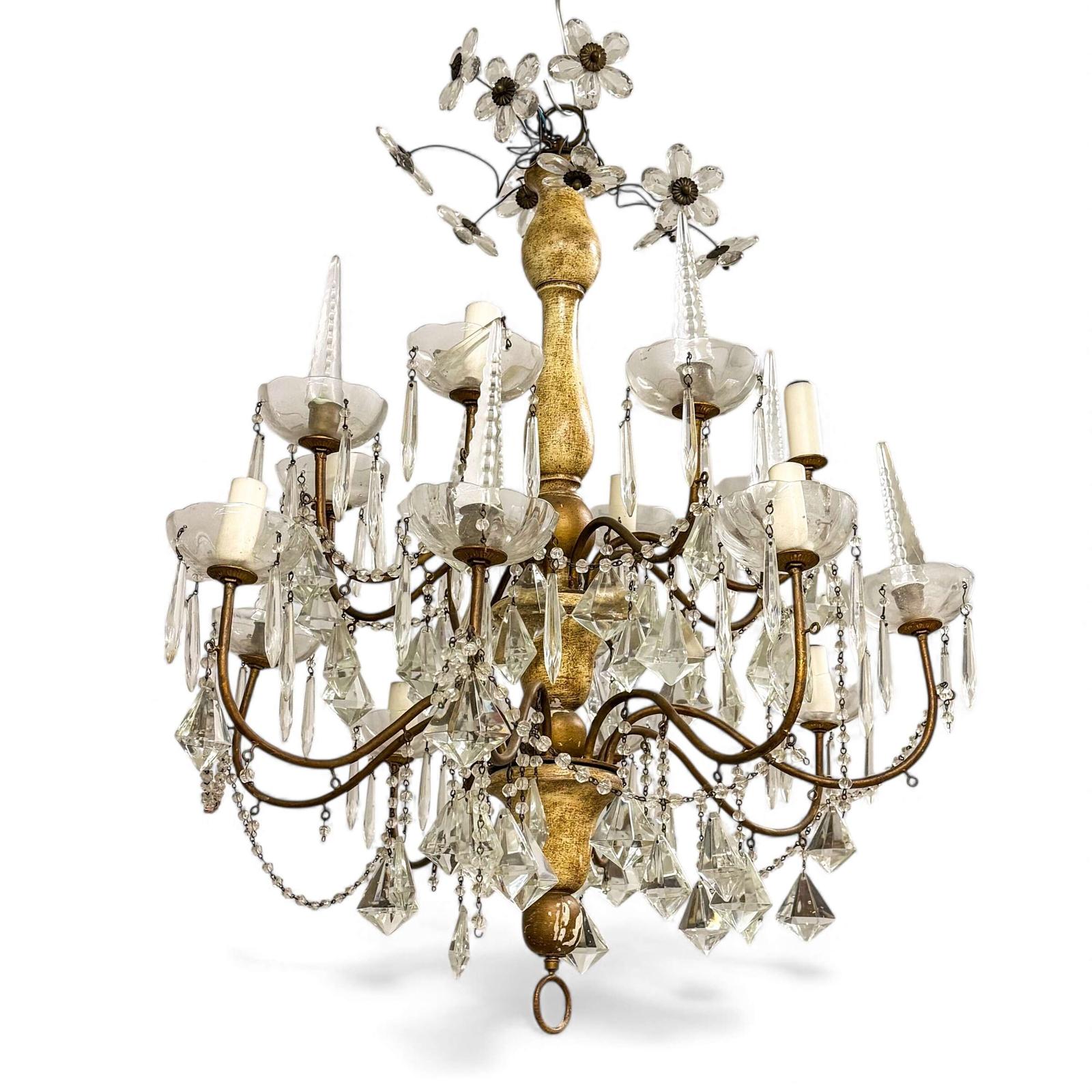Large Italian Crystal Chandelier c.1940 (1 of 12) Large Italian Crystal Chandelier c.1940 (1 of 12)