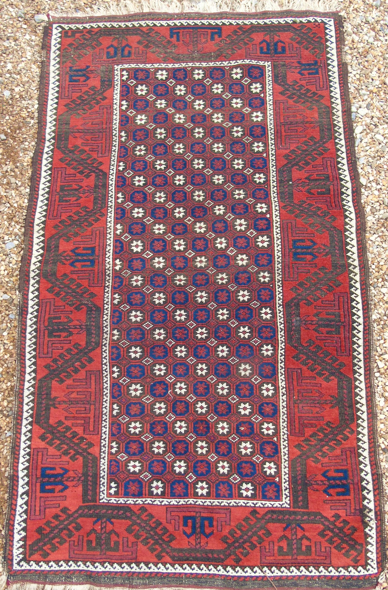 Antique Balouch Carpet Rug (1 of 6)