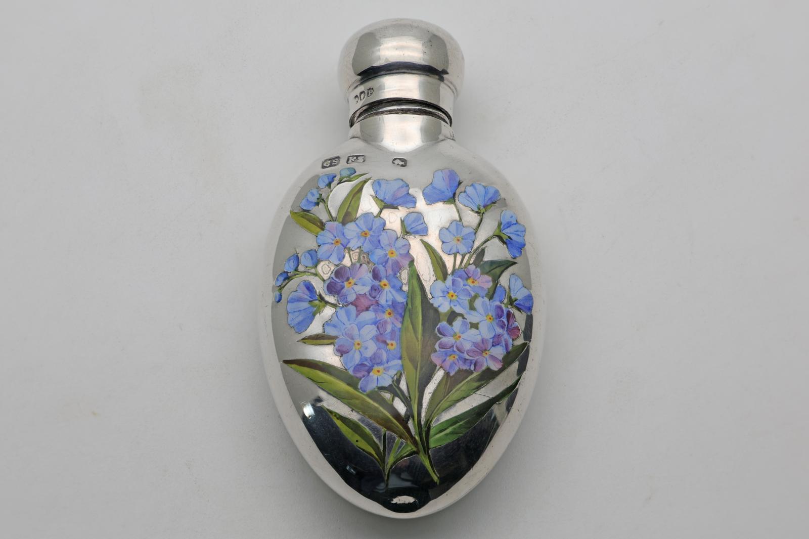 Victorian Silver and Enamel Scent Bottle (1 of 3)