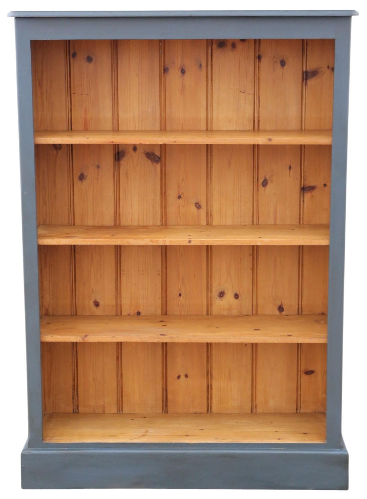 Large Vintage Retro Quality Blue / Grey Painted Adjustable Bookcase Display Shelves (1 of 7) Large Vintage Retro Quality Blue / Grey Painted Adjustable Bookcase Display Shelves (1 of 7)