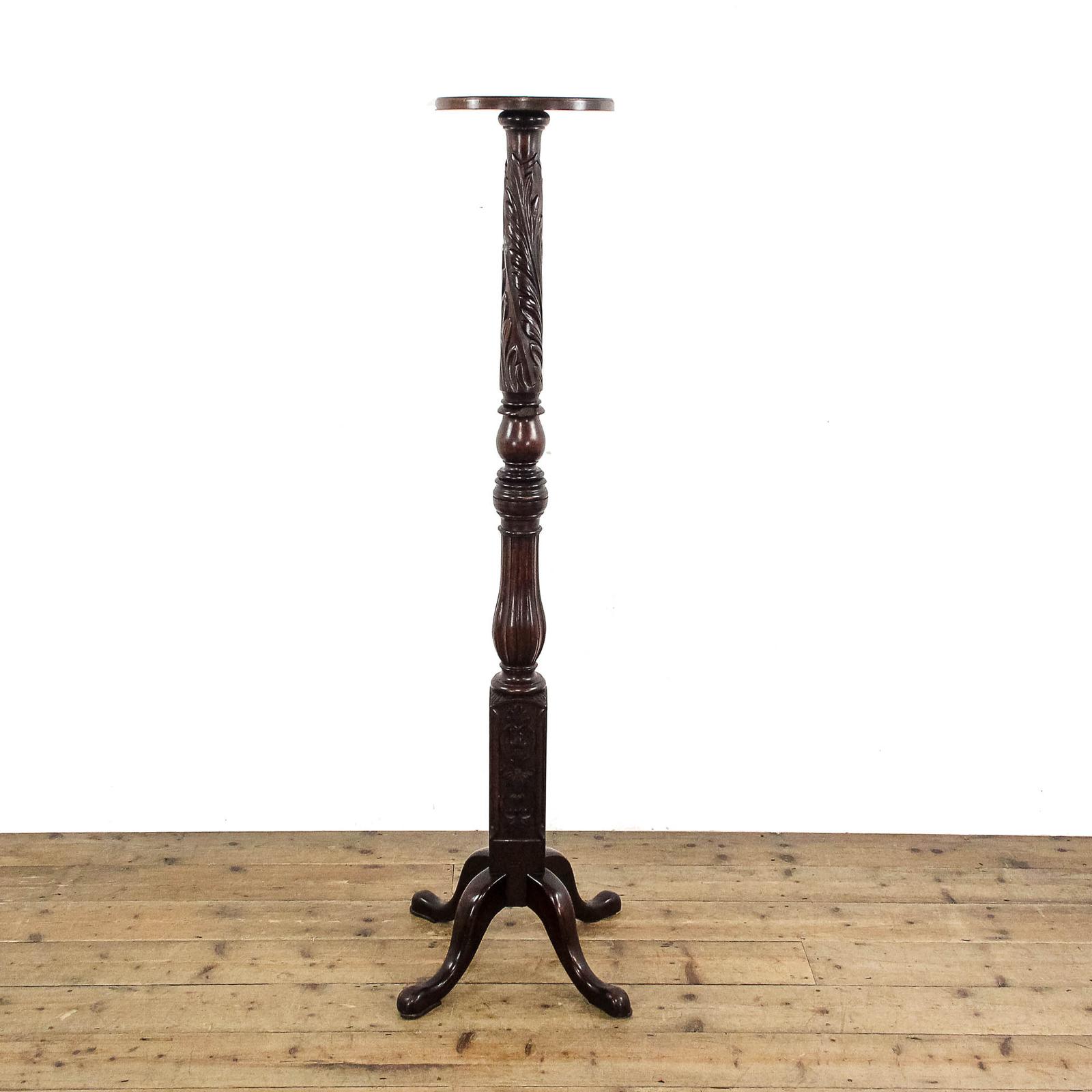 Antique Carved Mahogany Torchiere (1 of 7)