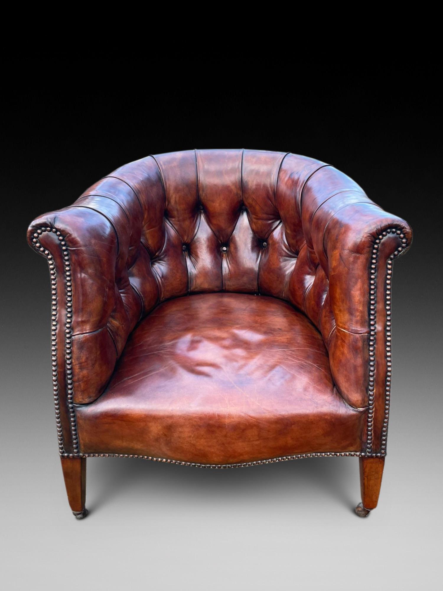 20th Century Leather Tub Chair (1 of 4) 20th Century Leather Tub Chair (1 of 4)