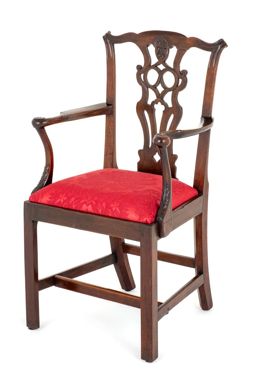 18th Century Mahogany Chippendale Style Armchair (1 of 9)