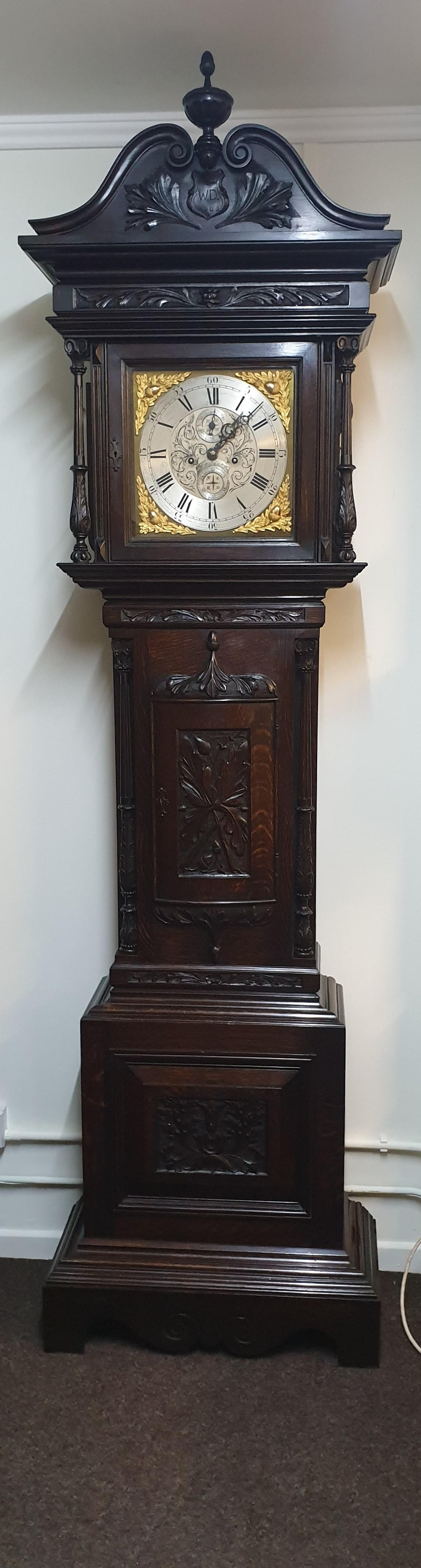 Outstanding Oak Grandfather Clock - William Evans (1 of 1)