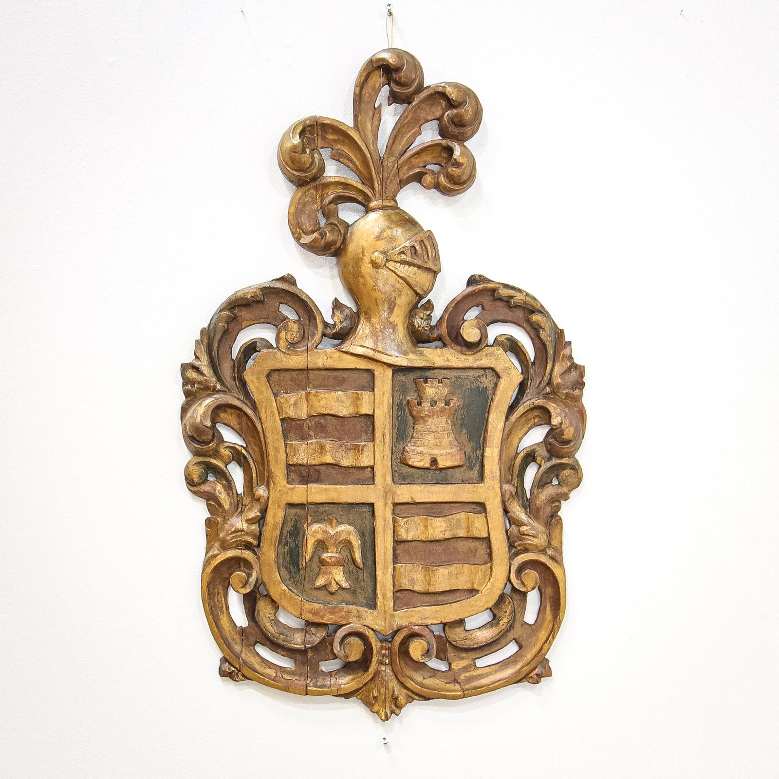 Late 18th or Early 19th Century Carved Wood Amorial (1 of 7) Late 18th or Early 19th Century Carved Wood Amorial (1 of 7)