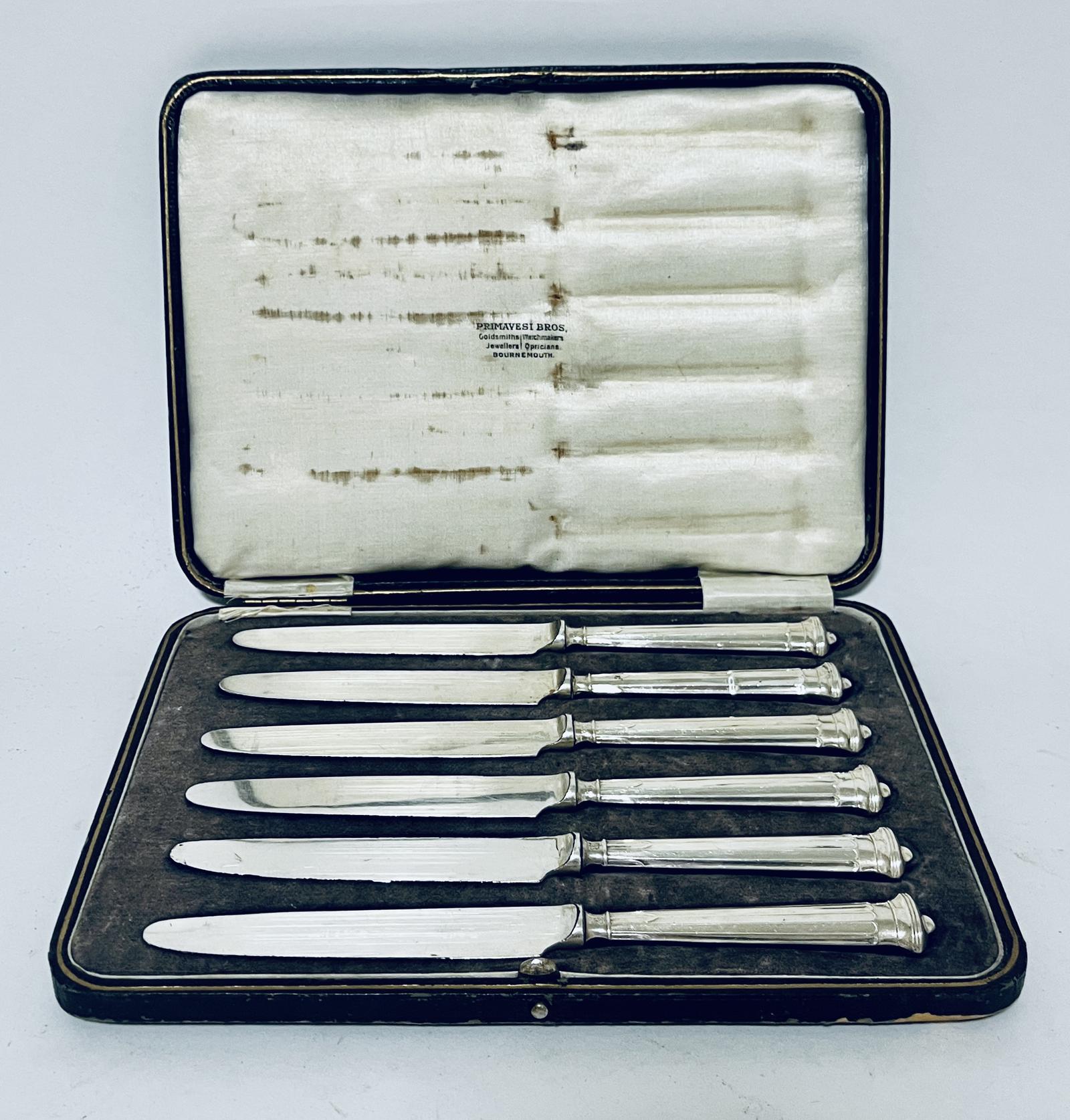 Set of 6 Antique Silver Knives (1 of 13)