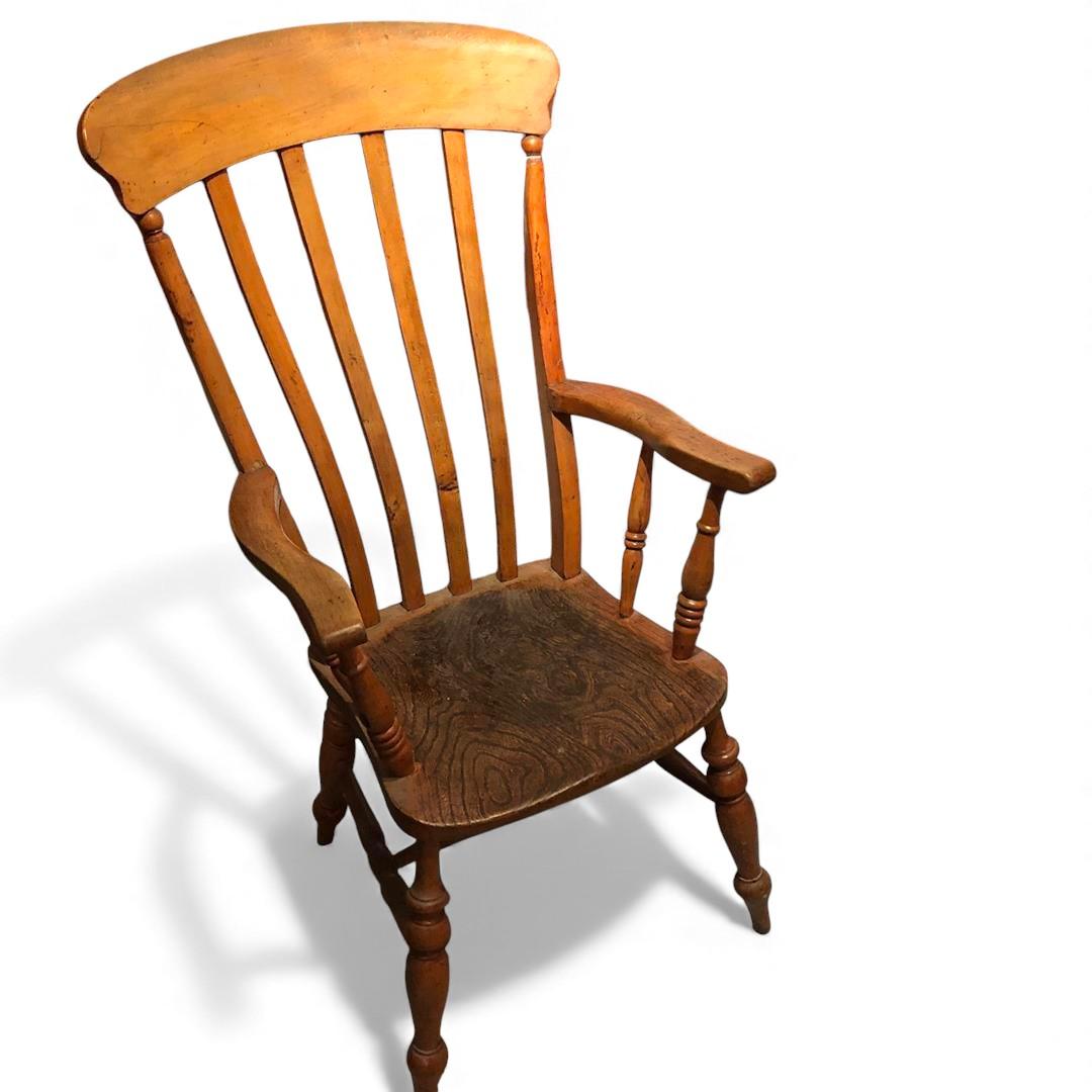 Antique Beech and Elm Fireside Windsor Carver Chair (1 of 13)