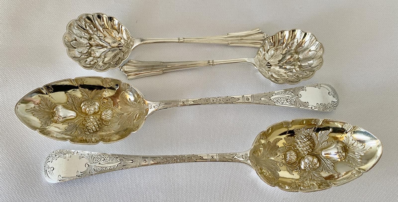 Victorian Berry Spoons & Sugar Sifters c.1890 (1 of 6)