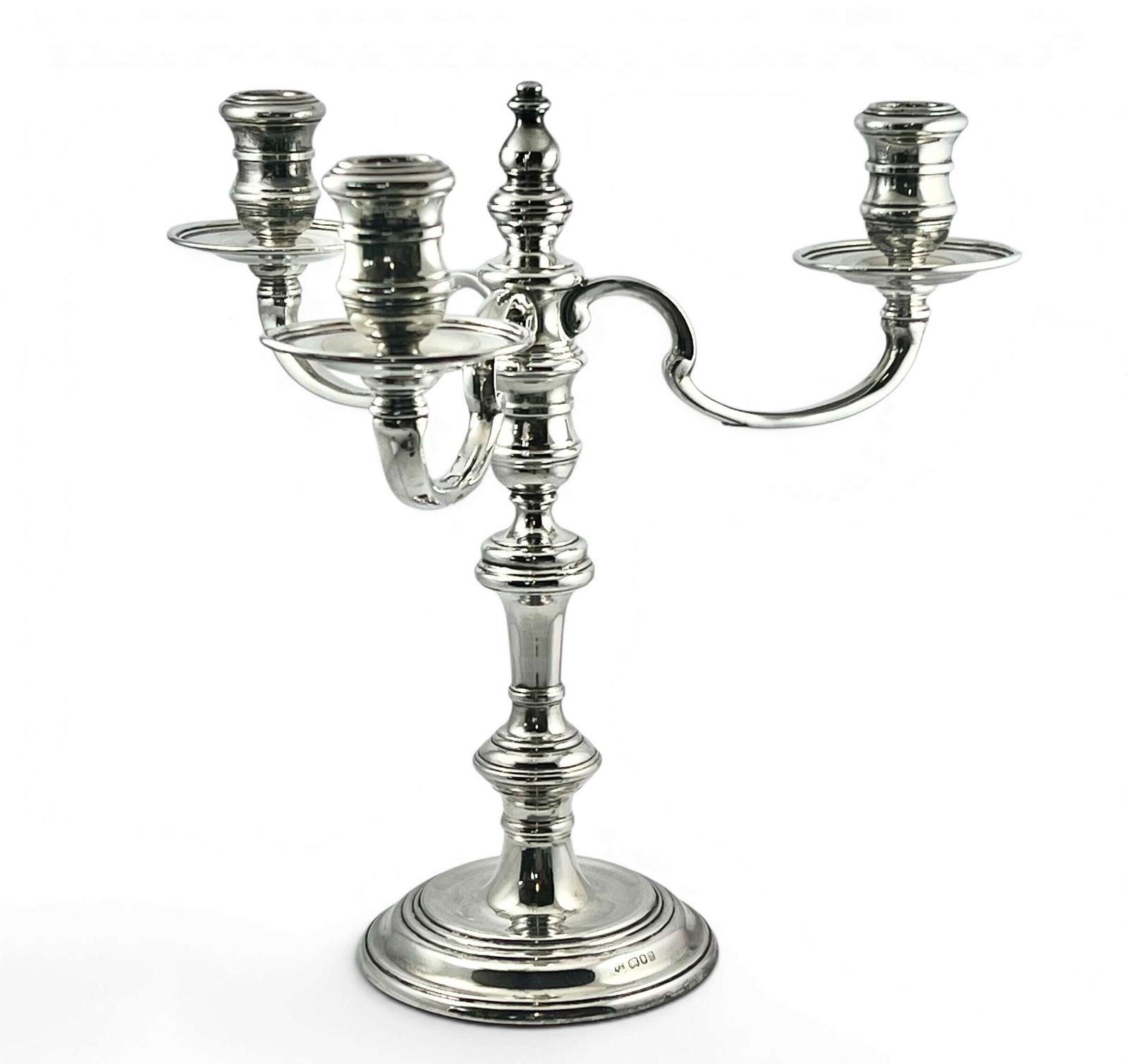 Large Three Branch Antique Silver Candelabra - London 1965 (1 of 7) Large Three Branch Antique Silver Candelabra - London 1965 (1 of 7)