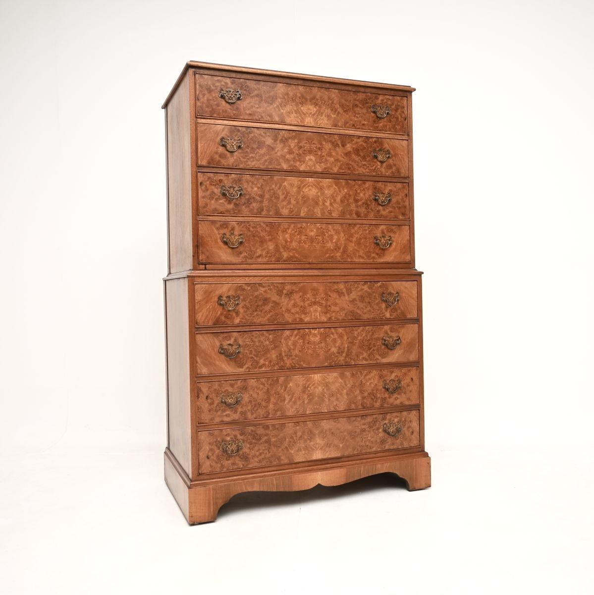Antique Burr Walnut Chest on Chest of Drawers (1 of 8) Antique Burr Walnut Chest on Chest of Drawers (1 of 8)