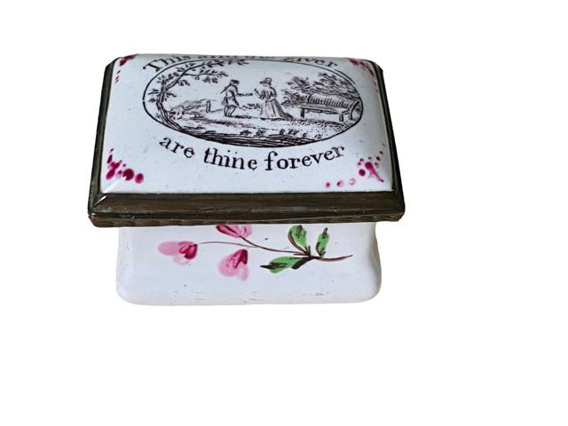 Antique Georgian Bilston Enamel on Copper Motto Patch Box c.1770 (1 of 9) Antique Georgian Bilston Enamel on Copper Motto Patch Box c.1770 (1 of 9)