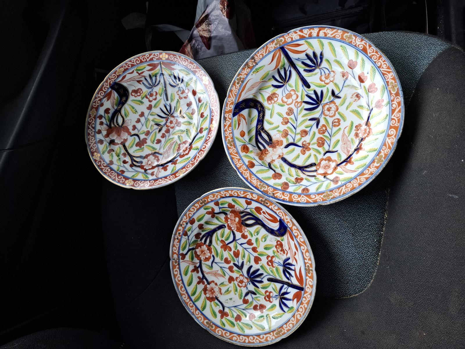 3 Early 19th Century Porcelain Pattern Plates - Worcester Style c.1810 (1 of 9)