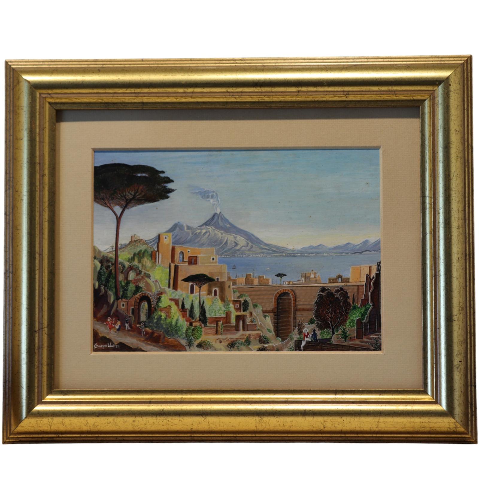 Oil on Board, View of  Naples Harbour (1 of 1)