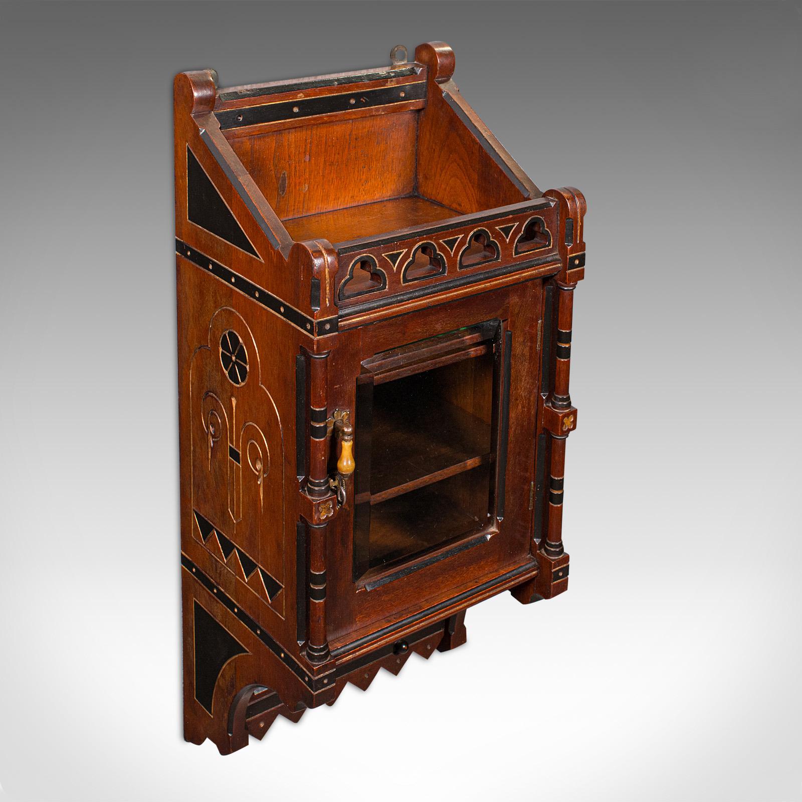 Antique Reception Hall Cabinet, English, Cupboard, Aesthetic Period, Victorian (1 of 10)