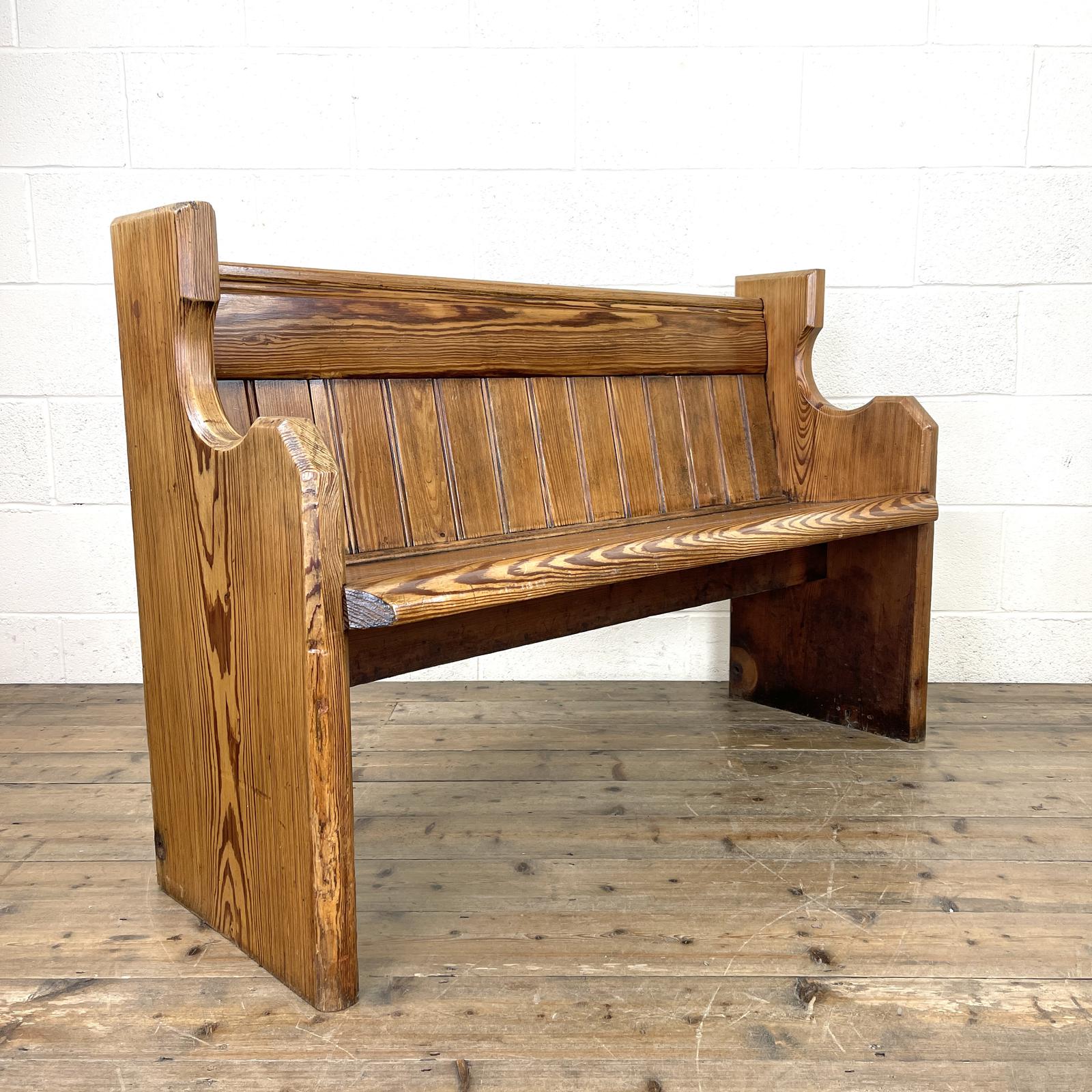 Antique Pitch Pine Church Pew (1 of 9) Antique Pitch Pine Church Pew (1 of 9)