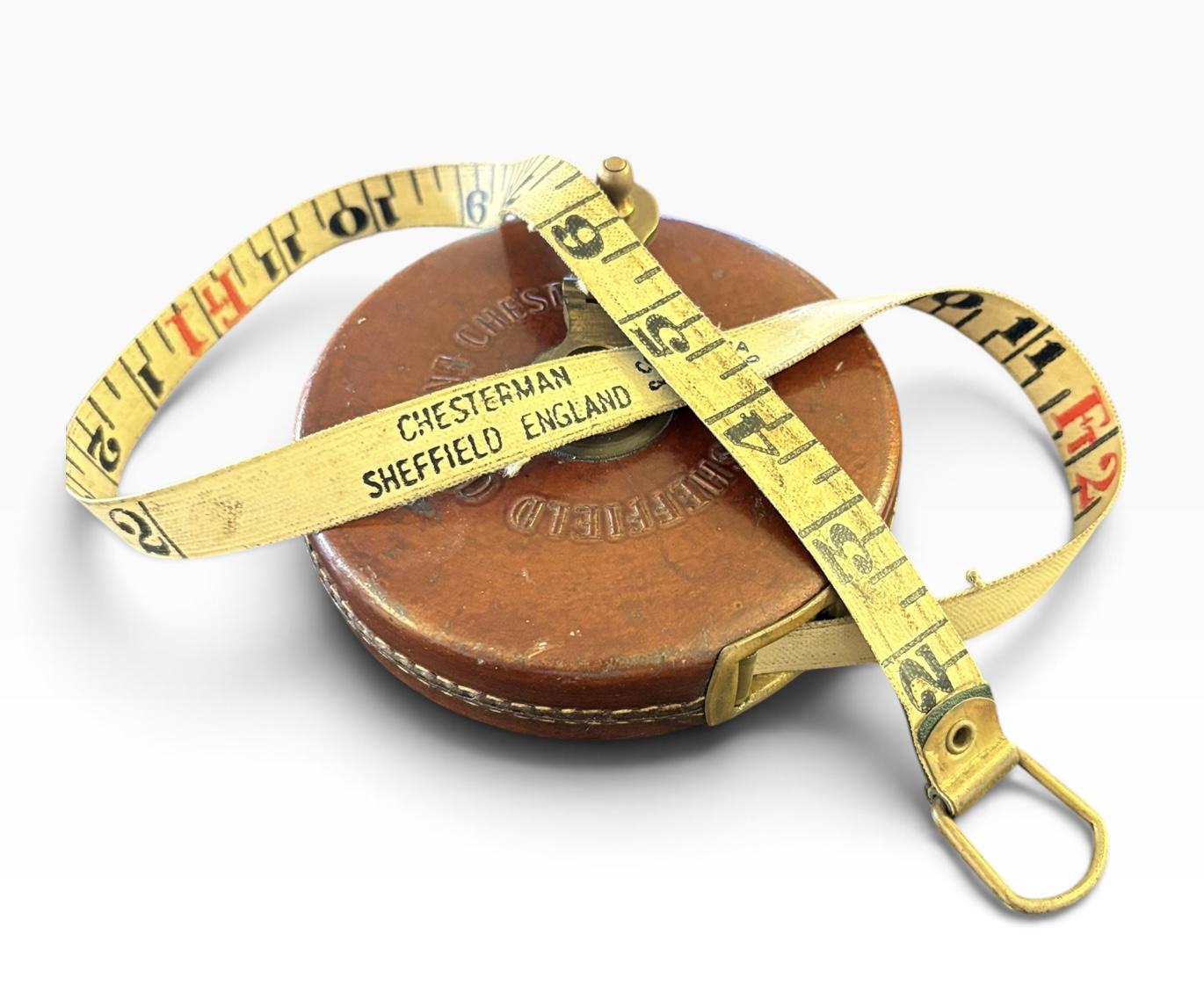 British Leather-cased Surveyor’s Tape Measure by Chesterman 50ft (1 of 12) British Leather-cased Surveyor’s Tape Measure by Chesterman 50ft (1 of 12)