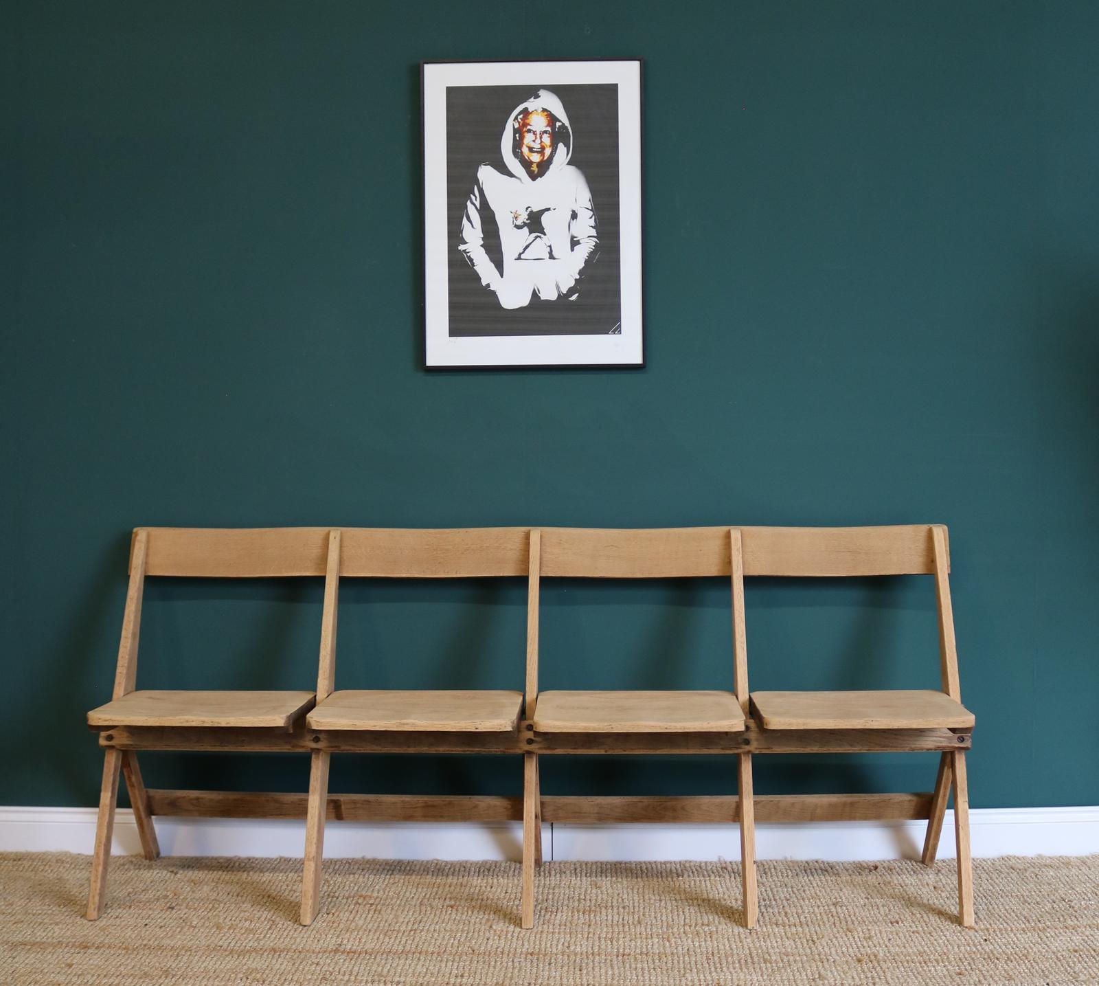 Four-seat Cinema Style Oak Bench (1 of 9)